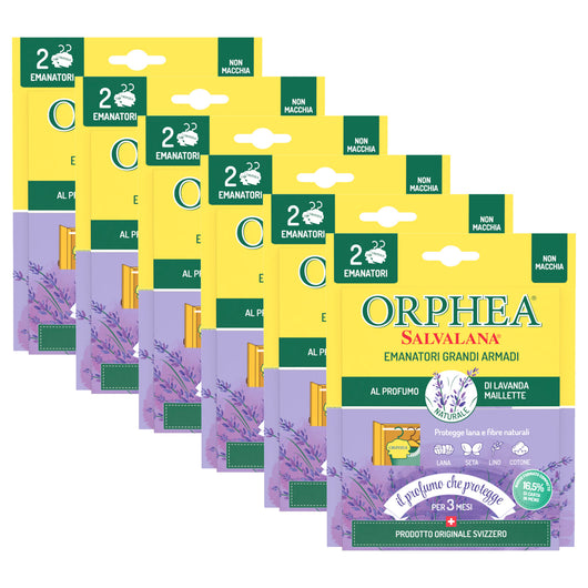 Orphea Salvalana, Emanatori Grandi Armadi, Agisce per 3 Mesi, 6 x 2 Diffusori, Lavanda Maillette