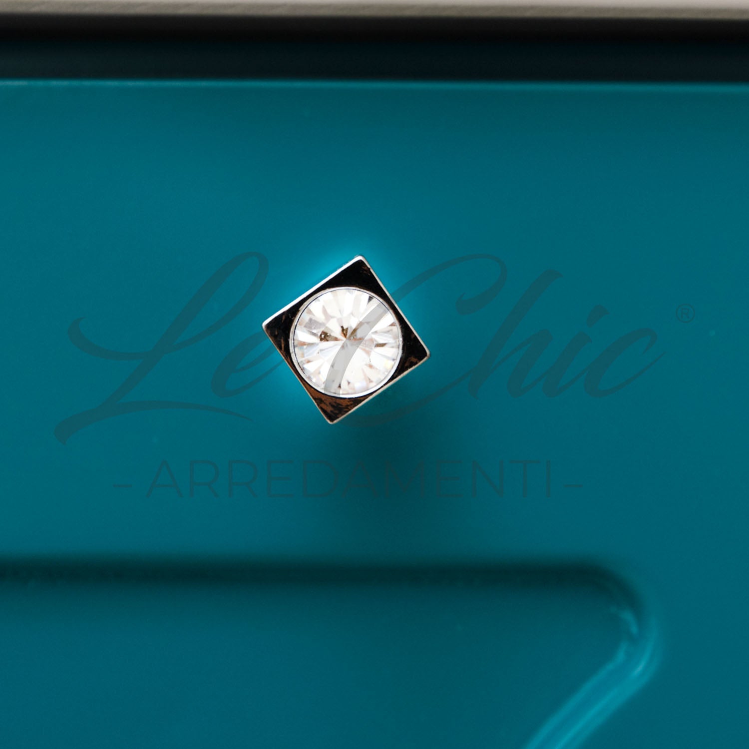 Mobile moderno sospeso Luxury verde smeraldo - 100 cm, Specchiera led sasso