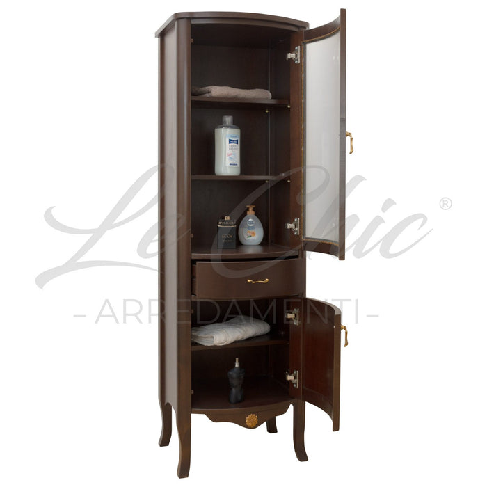 Colonna London classica color noce in legno massiccio