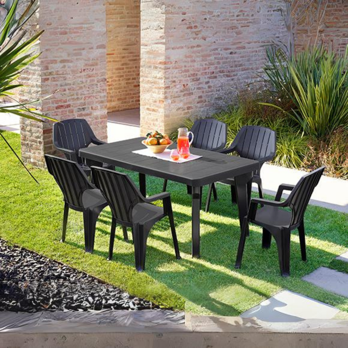 Tavolo da giardino allungabile in plastica Bergen 160-220x90x74 cm - Bianco