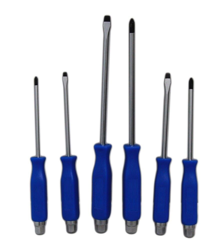 6 CACCIAVITI CACCIAVITE BATTENTE GIRAVITI TAGLIO CROCE CROMO VANADIO MANICO