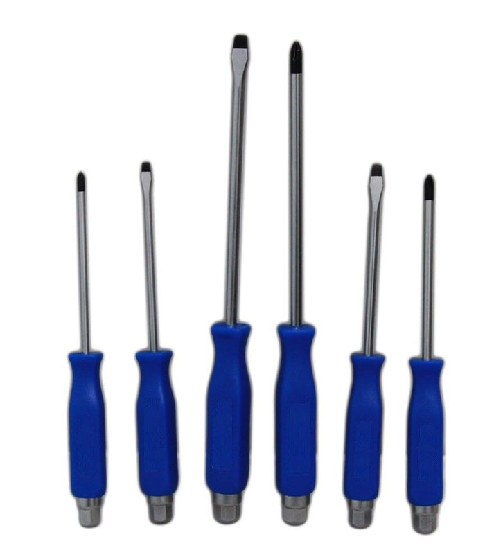 6 CACCIAVITI CACCIAVITE BATTENTE GIRAVITI TAGLIO CROCE CROMO VANADIO MANICO