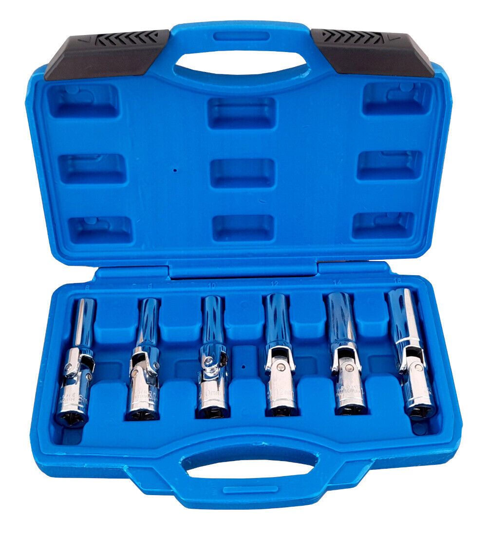 6 CHIAVI A SNODO SMONTA CANDELETTE AUTO SNODATE SMONTAGGIO CANDELE DA 8 A 16