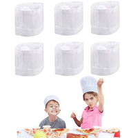 6 Cappelli da Cuoco Monouso in Carta Bianca Regolabili per Cucina e Ristorante