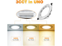 6 Faretti LED da Incasso per Cartongesso Dimmerabile 7W 700LM Ultrasottili per Interni 3000K 4500K 6000K Regolabile IP44 Soffitto Foro Ø75-95mm