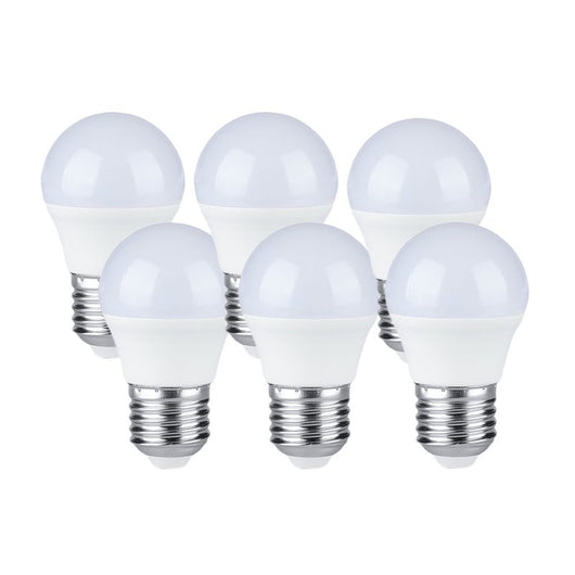 6 PZ Lampada A Led E27 G45 5,5W Freddo 6400K Forma Sfera Bulbo Palla 180 Gradi 220V SKU-2732