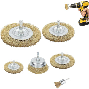 6 Spazzole Metalliche per Trapano Spazzola Di Ferro a Tazza per Ruggine Art.591005