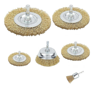 6 Spazzole Metalliche per Trapano Spazzola Di Ferro a Tazza per Ruggine Art.591005