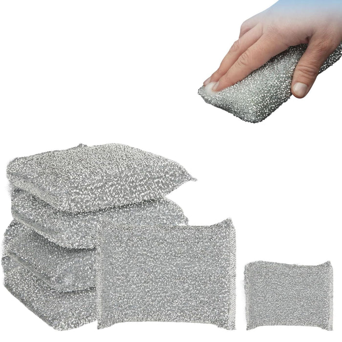 6 Spugne Abrasive 12x8 cm per Cucina Lavello Piatti Griglie Sporco Ostinato 055