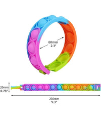 6 Braccialetti Antistress Arcobaleno Bolle Aria In Silicone Gioco Bambini Adulti         