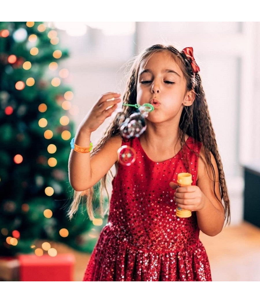 6 Braccialetti Antistress Arcobaleno Bolle Aria In Silicone Gioco Bambini Adulti         