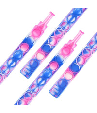 6 Braccialetti Antistress Arcobaleno Bolle Aria In Silicone Gioco Bambini Adulti         