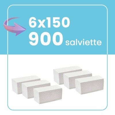 Salviette monouso in cellulosa piegate a Z per dispenser 6 confezioni