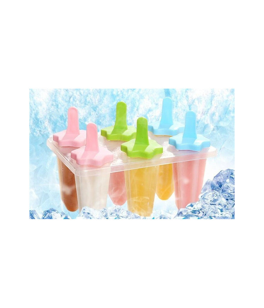 6 Formine Stampo Per Ghiaccioli Ghiacciolo Fatti In Casa Forme Stampi Ice Estate         