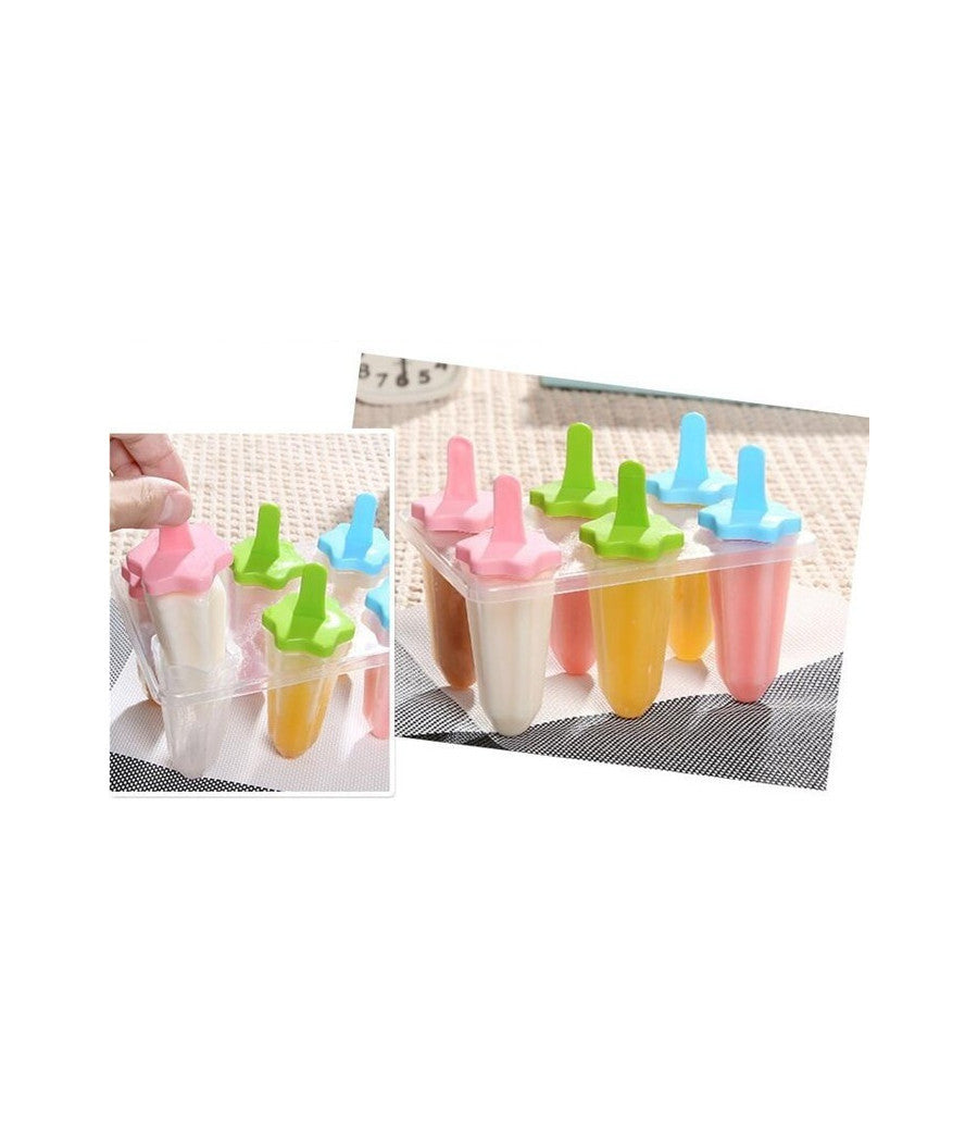 6 Formine Stampo Per Ghiaccioli Ghiacciolo Fatti In Casa Forme Stampi Ice Estate         