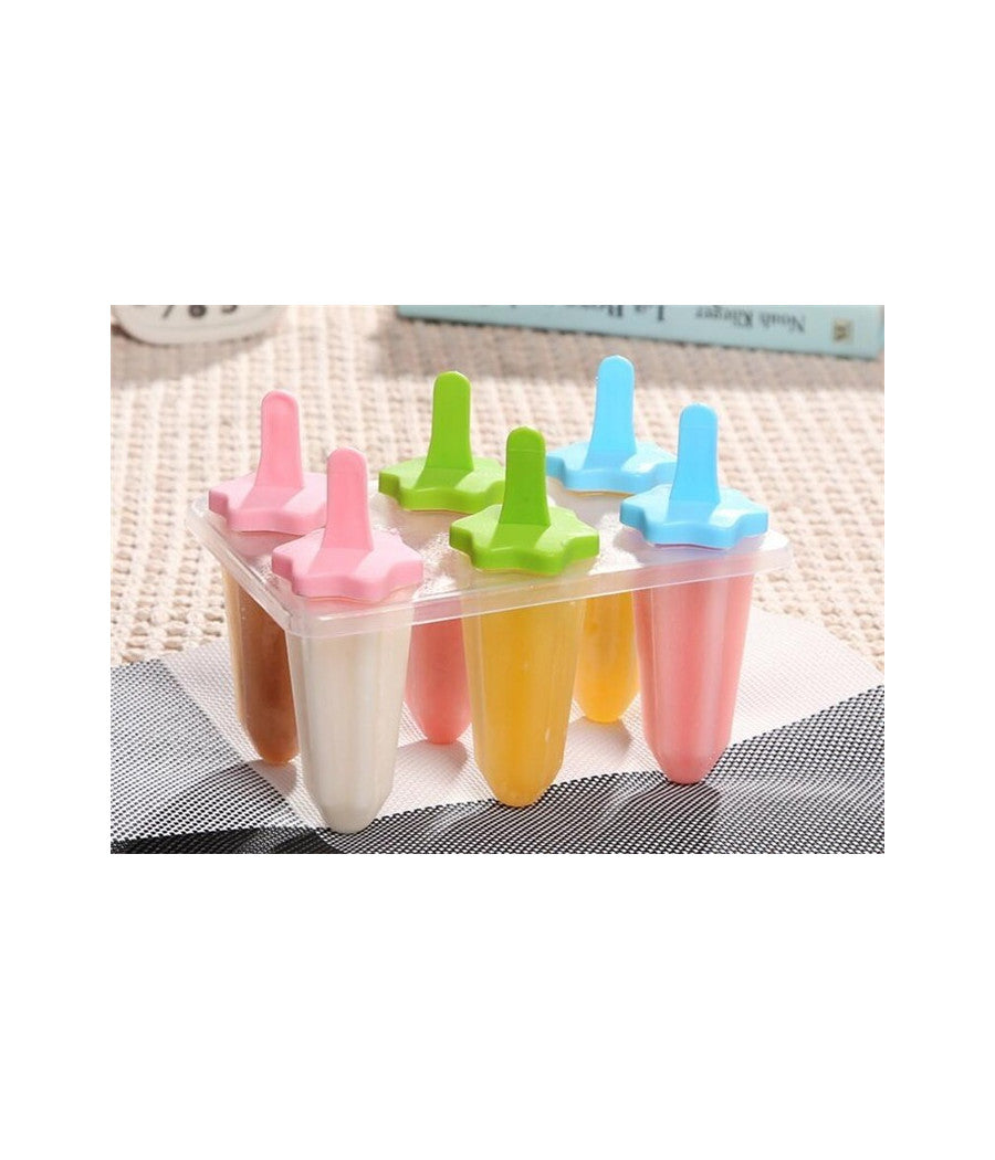 6 Formine Stampo Per Ghiaccioli Ghiacciolo Fatti In Casa Forme Stampi Ice Estate         