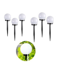 6 Lampione Solare 1 Led Giardino 10 Cm Picchetto Lampade Globo Esterni Te-b0164         