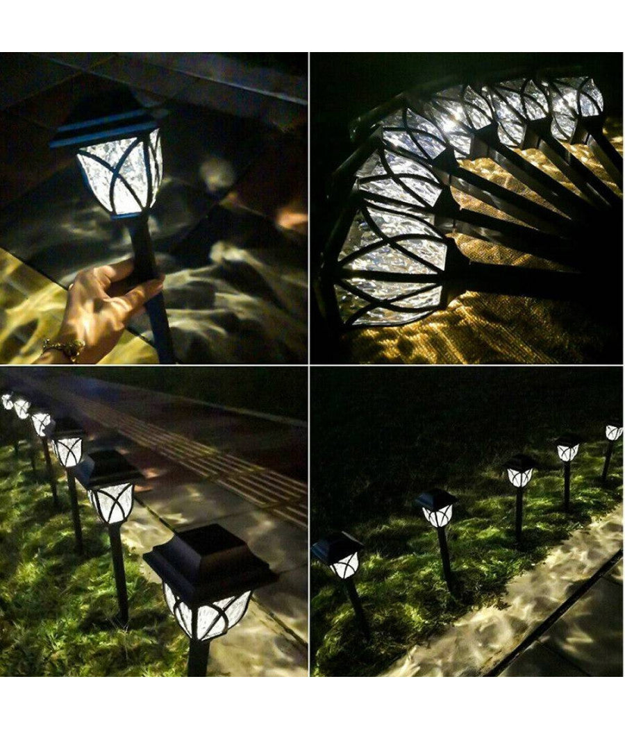 6 Pz Lampada 1 Led Con Pannello Solare Da Giardino Picchetto Esterno Te-b0155         