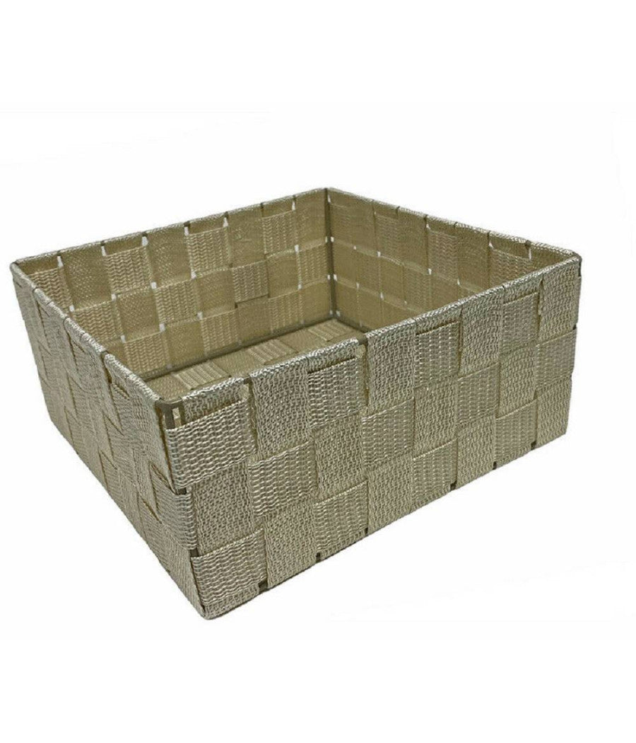 6 Pz Scatola In Tessuto Contenitori Organizer Bagno Armadio Cassetti Beige 79152         