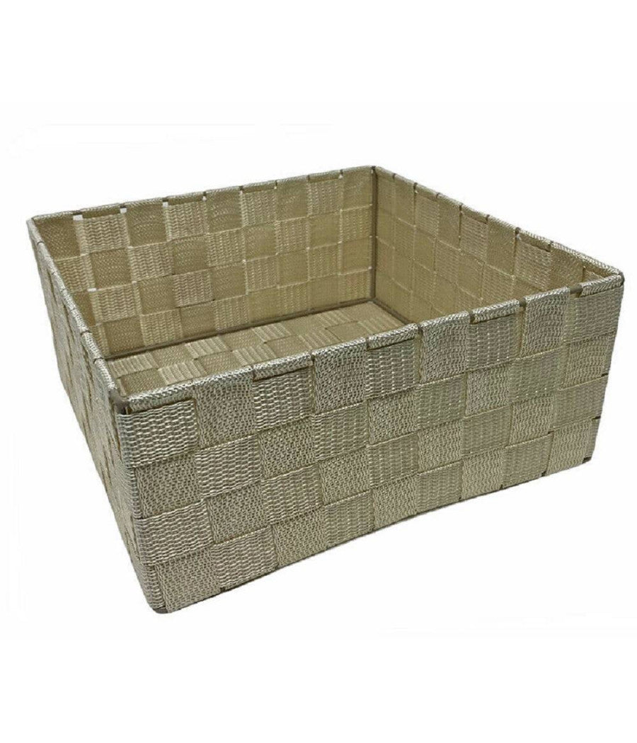 6 Pz Scatola In Tessuto Contenitori Organizer Bagno Armadio Cassetti Beige 79152         