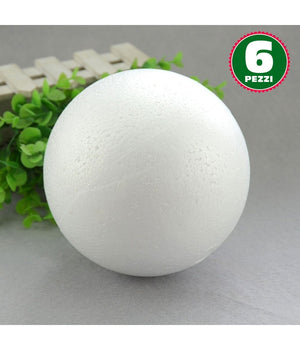 6 Sfere Palline Di Polistirolo Diametro 12 Cm Decoupage Decorazioni Natalizie         