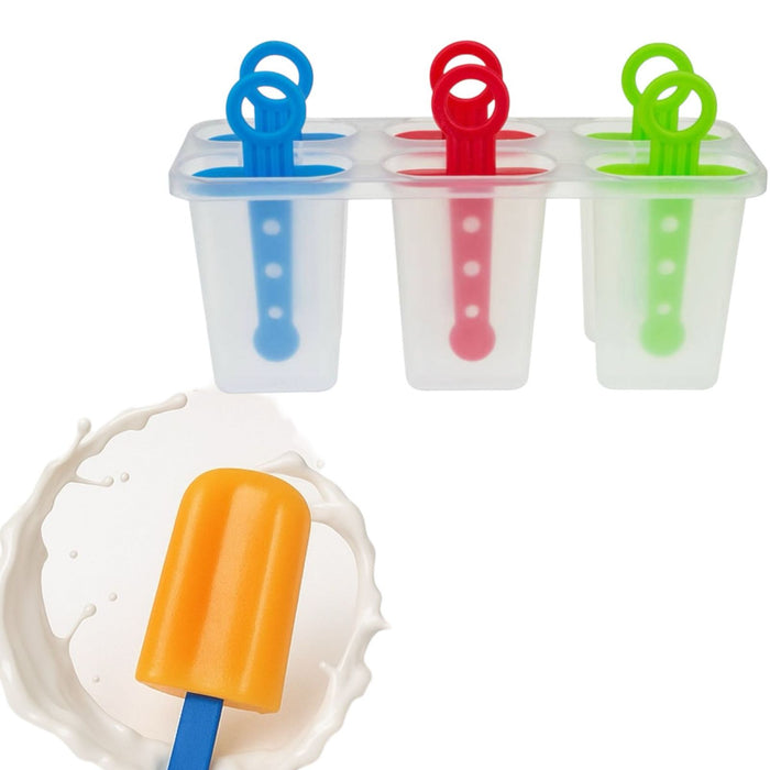 6 stampi per Ghiaccioli Riutilizzabili Per Creare Ghiaccioli Sorbetti Art.31959