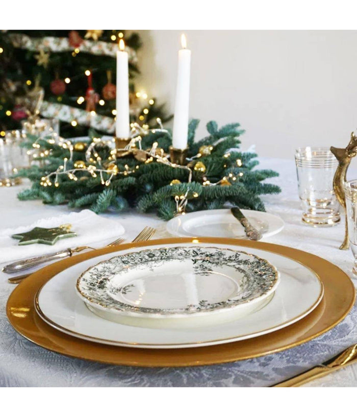 6 X Sottopiatti Natalizi In Plastica 33cm Decorazioni Natale Per La Tavola Gold         