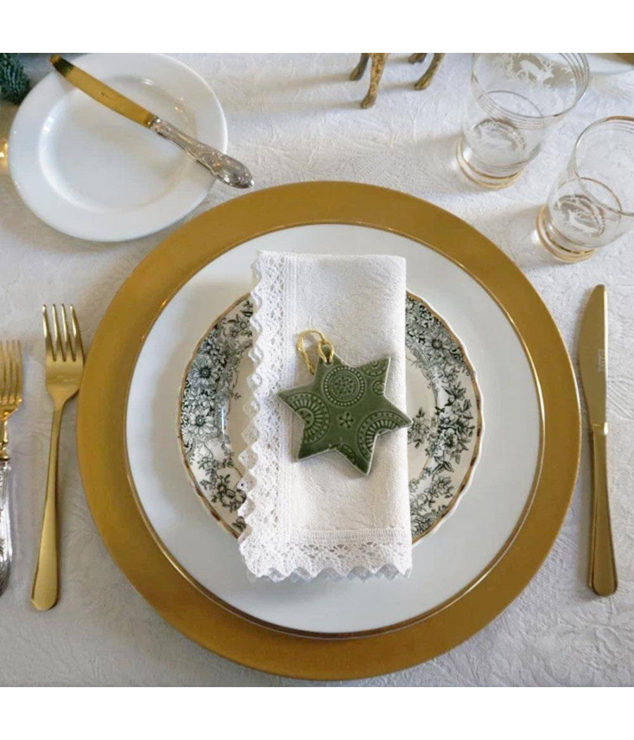 6 X Sottopiatti Natalizi In Plastica 33cm Decorazioni Natale Per La Tavola Gold         