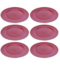 6 X Sottopiatti Natalizi In Plastica 33cm Decorazioni Natale Per La Tavola Rosa         