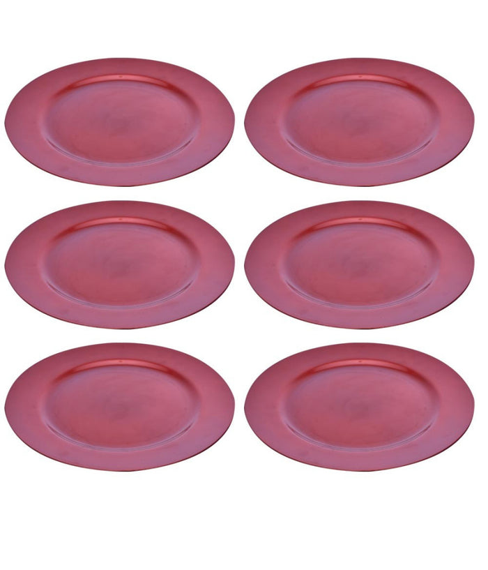 6 X Sottopiatti Natalizi In Plastica 33cm Decorazioni Natale Per La Tavola Rosa         