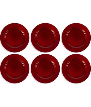 6 X Sottopiatti Natalizi In Plastica 33cm Decorazioni Natale Per La Tavola Rosso         