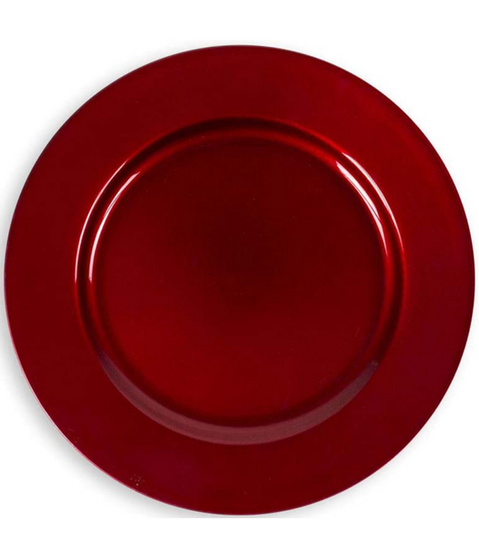 6 X Sottopiatti Natalizi In Plastica 33cm Decorazioni Natale Per La Tavola Rosso         