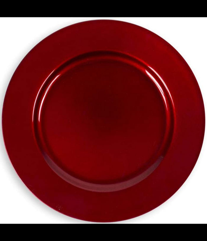 6 X Sottopiatti Natalizi In Plastica 33cm Decorazioni Natale Per La Tavola Rosso         