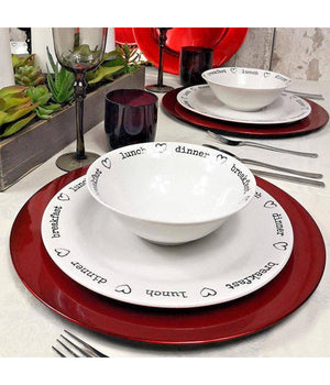 6 X Sottopiatti Natalizi In Plastica 33cm Decorazioni Natale Per La Tavola Rosso         