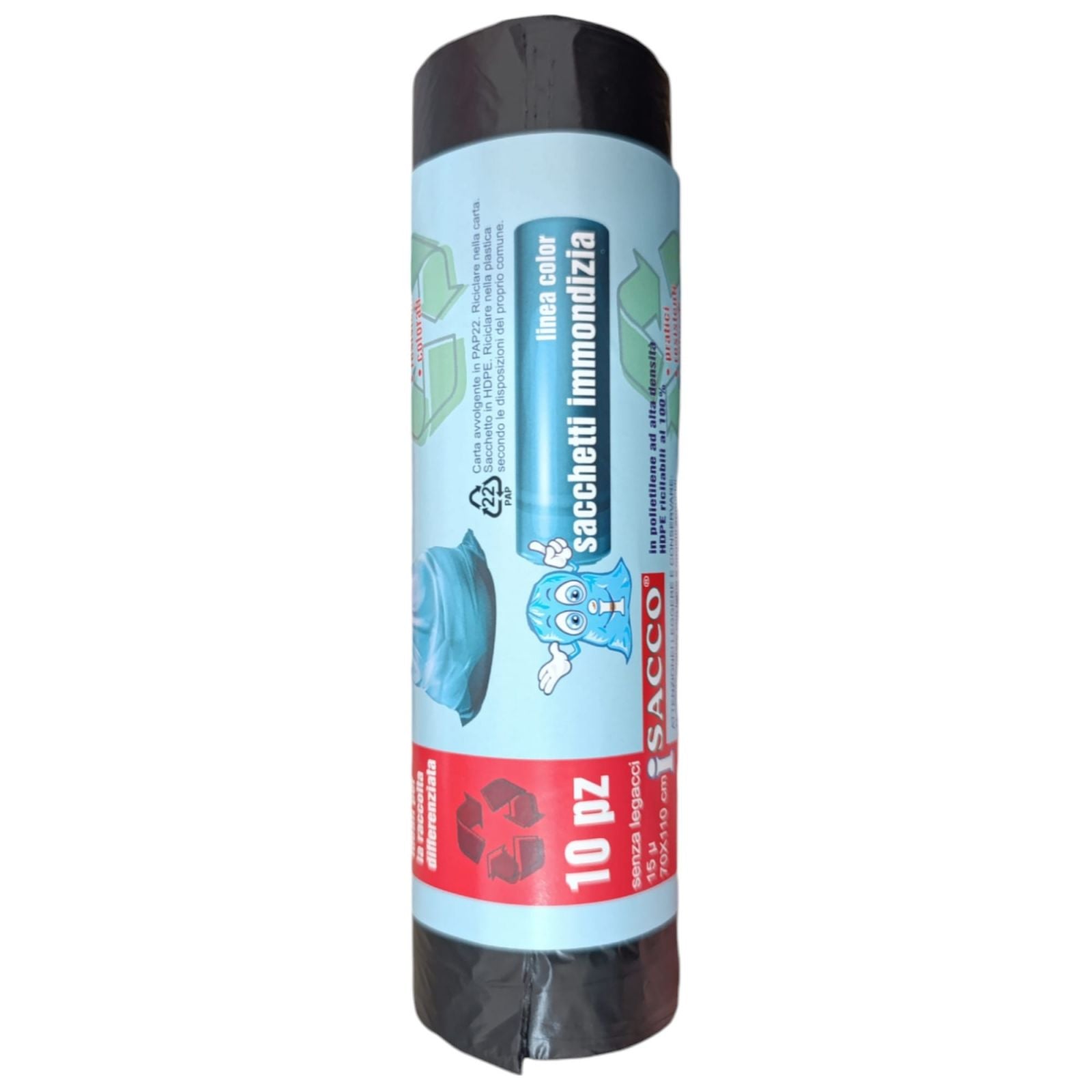 60 Sacchi Raccolta Differenziata Buste Immondizia 70x110 cm Sacchetti Spazzatura