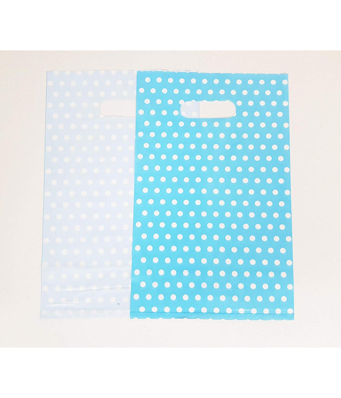 60 Sacchetti Sacchetto Buste In Plastica Celeste Pois Festa Confettata Caramelle         