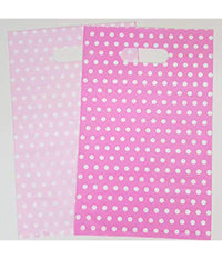 60 Sacchetti Sacchetto Buste In Plastica Rosa Pois Festa Confettata Caramelle         