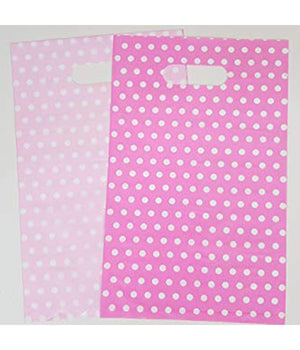 60 Sacchetti Sacchetto Buste In Plastica Rosa Pois Festa Confettata Caramelle         