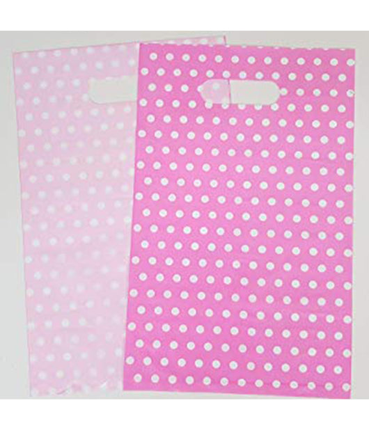 60 Sacchetti Sacchetto Buste In Plastica Rosa Pois Festa Confettata Caramelle         