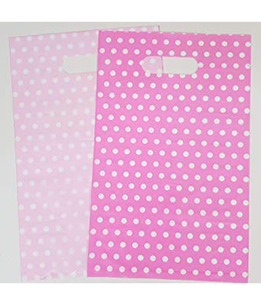 60 Sacchetti Sacchetto Buste In Plastica Rosa Pois Festa Confettata Caramelle         