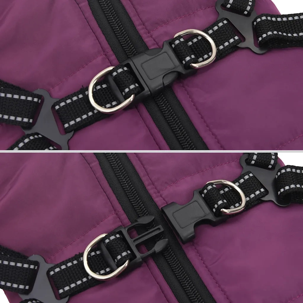Cappotto Cani Imbracatura Impermeabile Riflettente Viola L32 CFW4681512