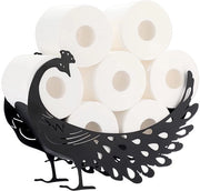 Sostegno per Rotoli di Carta in Metallo Nero, Sostegno Verticale per Carta e Rotoli, Sostegno per Asciugamani, Decorazione Artigianale per Bagno, Soggiorno e Cucina, Hotel