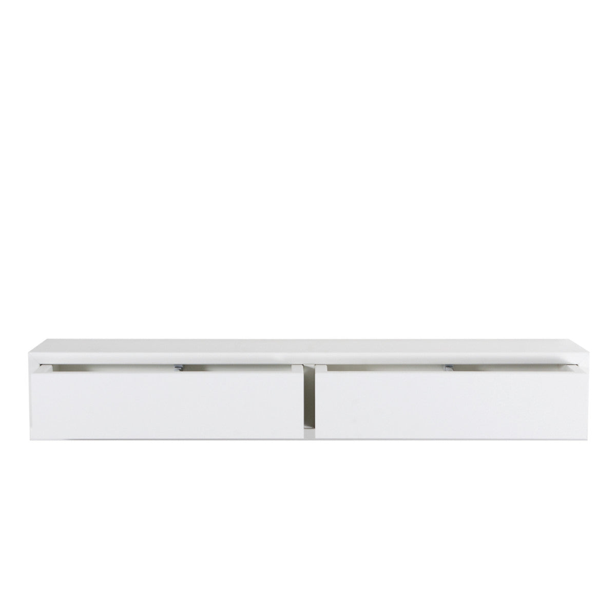 Mensola da Muro con 2 Cassetti Modello DOMINO, Comodino Sospeso, Mensola da Parete, 88.2x13.4 p20 cm. Finitura BIANCO - MADE IN ITALY