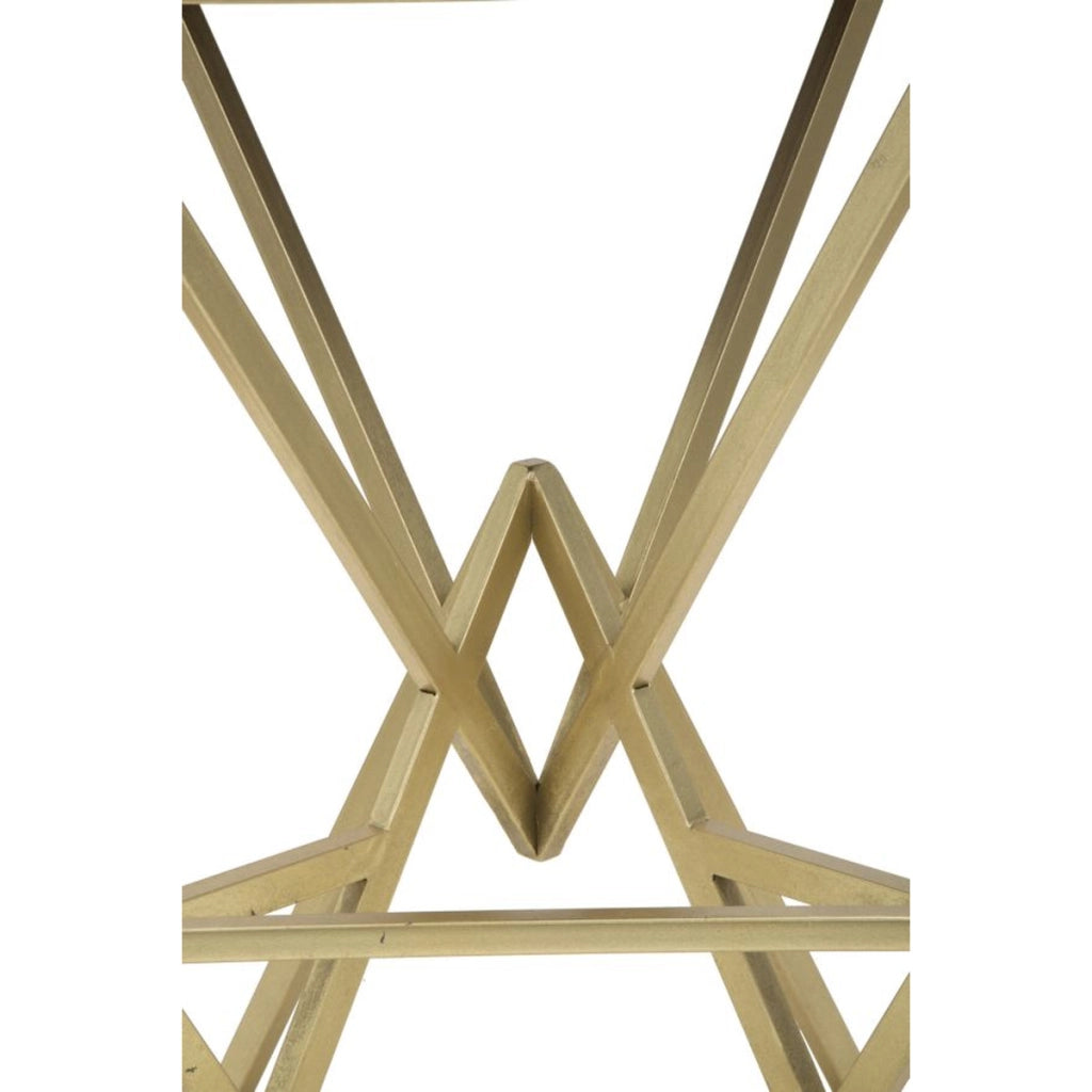 Sgabello Basso Triangoli, Oro, Metallo, 40x40x75 cm