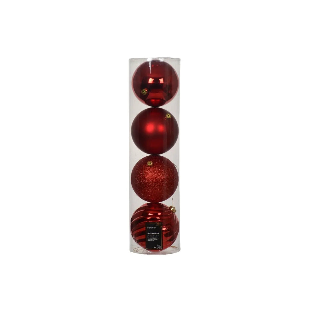S/4 sfere Polistirolo ass rosso d14
