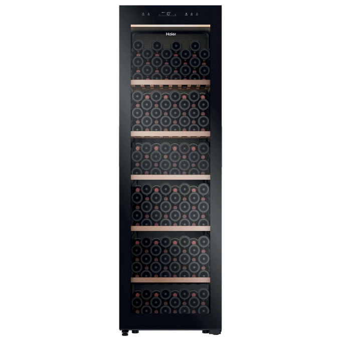 Haier HWS205GGEH1 Cantinetta Vino a Compressore 205 Bottiglie 372 L Classe G 37 dB Wi-Fi Ripiani Legno Protezione UV (192,5x59,7x59,4 cm) colore Nero