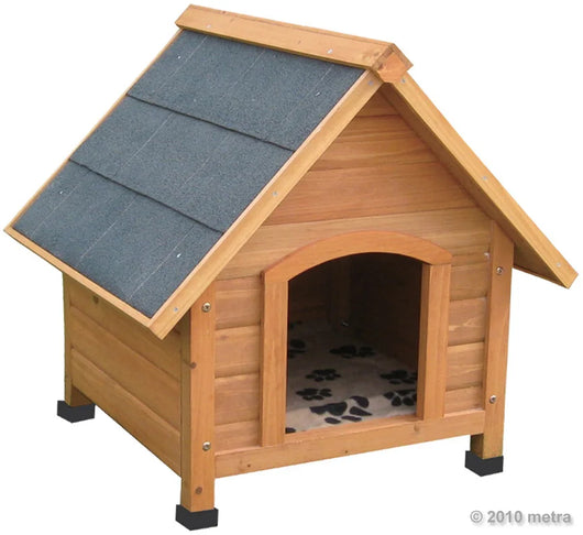 Cuccia per cani, in legno massello, tetto spiovente 70 x 60 x 75 cm