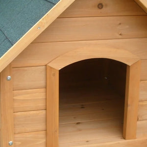 Cuccia per cani, in legno massello, tetto spiovente 70 x 60 x 75 cm