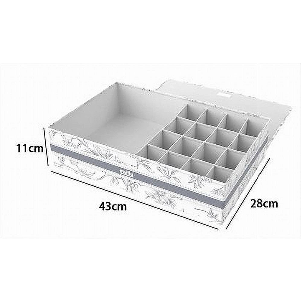 Trade Shop - Organizer Armadio 16 + 1 Scomparti Scatola Salvaspazio 43x28x11cm Fantasia 87325 -