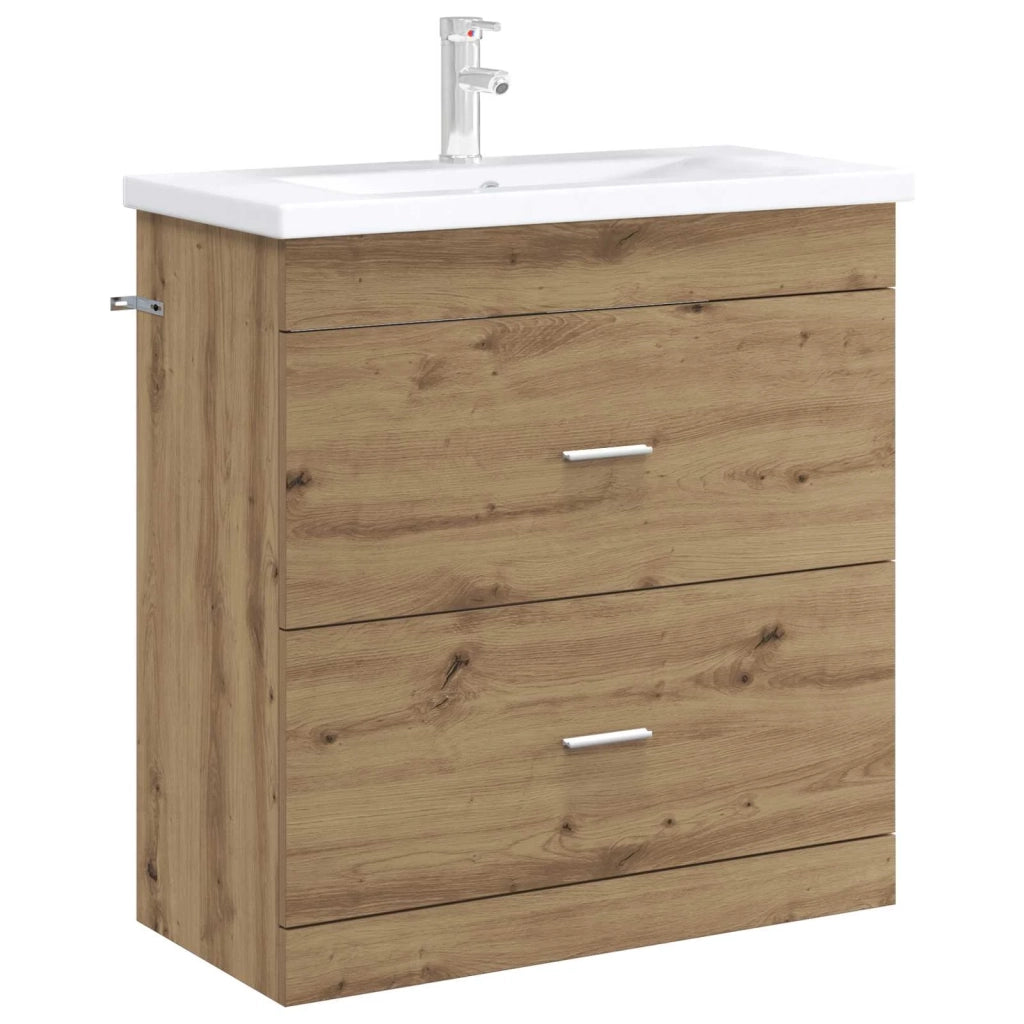 Mobiletto da Bagno Sotto Lavabo Rovere Artigianale 890719